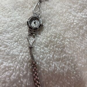 HW7 Black Enamel mesh cord Crystal Bangle Watch by FX by Franz Xavier